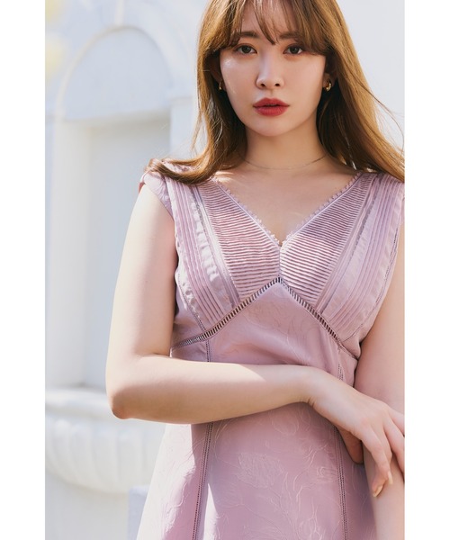 Herlipto ワンピース Her lip to ワンピース Lace Trimmed Jacquard Dress : ZOZOTOWN