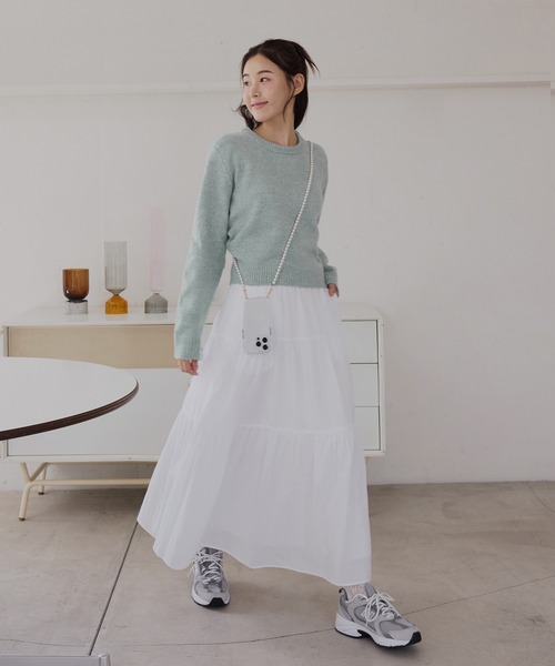 ニット セーター ミックスヤーンクルーネックニット レディース crewre online shop / ミックスヤーンクルーネックニット