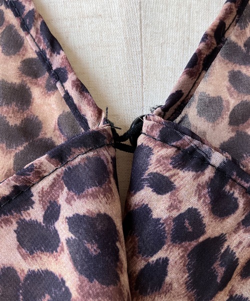 meJane（ミージェーン） キャミソール レオパード柄 ホルターネック