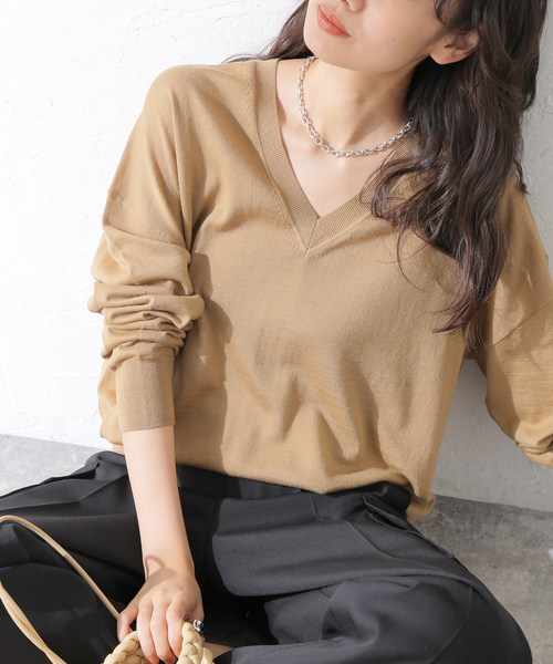 新品♪JOURNAL STANDARD L'ESSAGE Vネックプルオーバー ニュアンスVネックプルオーバー（ニット／セーター）｜JOURNAL