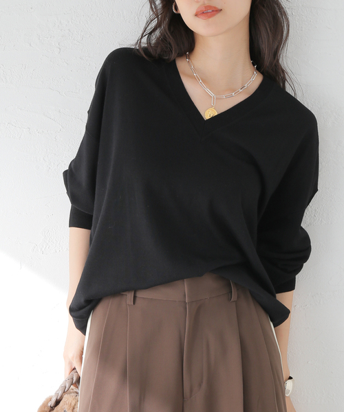 新品♪JOURNAL STANDARD L'ESSAGE Vネックプルオーバー ニュアンスVネックプルオーバー（ニット／セーター）｜JOURNAL