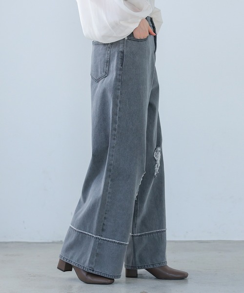 itto ジーンズ デニム デニムパンツ リメイク風ダメージデニム