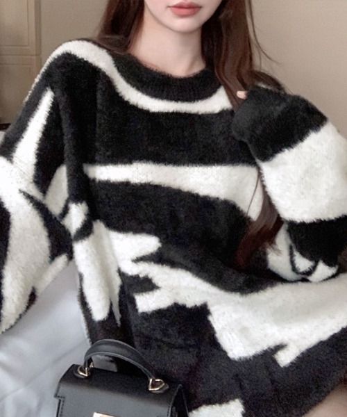 REMUR ニット セーター ニット モノトーン柄 レディース : ZOZOTOWN