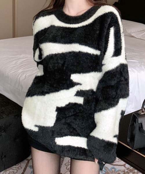 REMUR ニット セーター ニット モノトーン柄 レディース : ZOZOTOWN