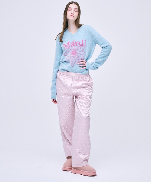 ニット セーター RACCOON BLENDED V NECK FLOWERMARDI レディース メンズ Mardi Mercredi ニット セーター RACCOON BLENDED V NECK