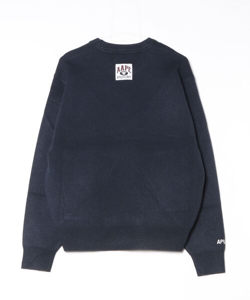 A Bathing Ape ニット　セーター　スウェット アベイシングエイプA BATHING APE コットンワッペンワンポイント