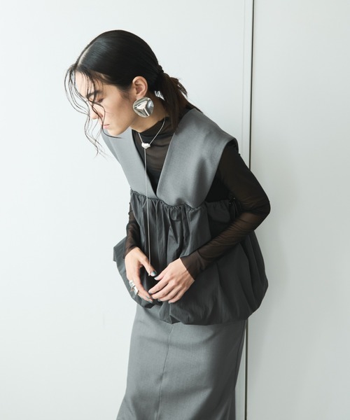 AIC. ベスト ジレ ドローストリングバルーンベスト/セットアップ