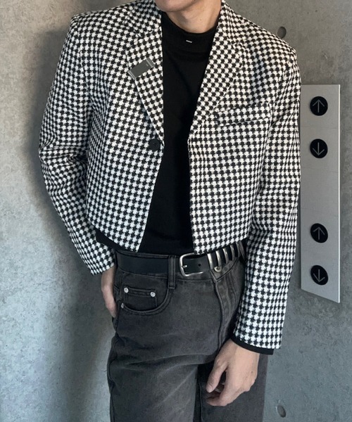 Otte ジャケット テーラードジャケット チェックポイントショート