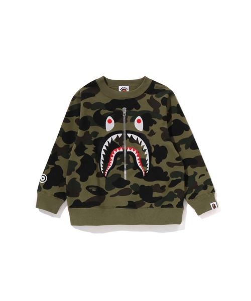 【美品】BAPE KIDS 長袖カットソー 90 シャークデザイン正規品 A BATHING APE（アベイシングエイプ） トレーナー 1ST CAMO SHARK
