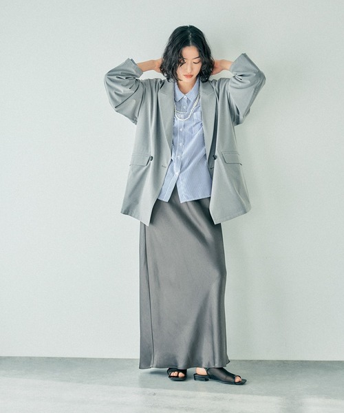 LEPSIM ルーズWブレスト長袖ジャケット ギャザーワイドパンツ セット 楽天市場】ルーズWブレスト長袖ジャケット LEPSIM レプシィム