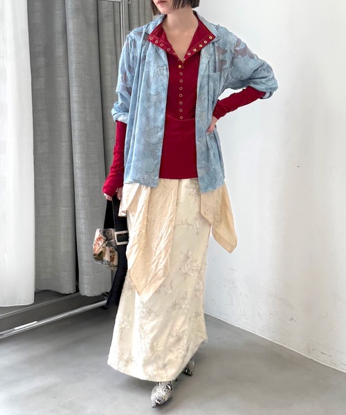 tシャツ 2way many button top / メニーボタントップス レディース tシャツ 2way many button top / メニーボタントップス レディース