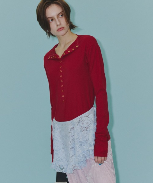 tシャツ 2way many button top / メニーボタントップス レディース