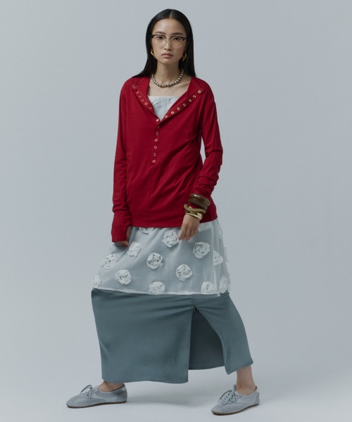 tシャツ 2way many button top / メニーボタントップス レディース