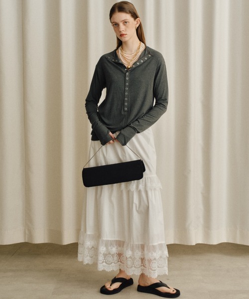 MALLONI 売れ筋商品|||マローニ Tシャツ トップス レディース Tops Beige 婦人画報掲載】【BIBURY FLOWER】ハイゲージスムースバイブリー