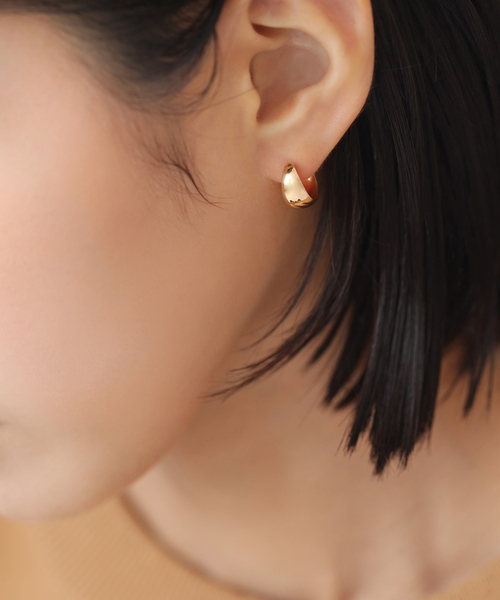 Lilas ピアス 三日月フープピアス K10（両耳） レディース