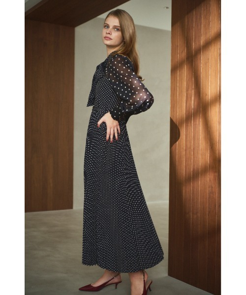Estella.K ワンピース Allaria Pleated Dress ドットタイプリーツ