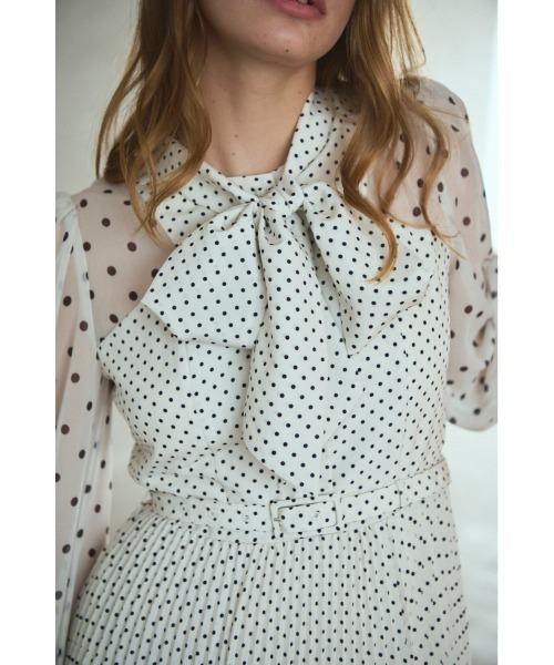 Estella.K ワンピース Allaria Pleated Dress ドットタイプリーツ