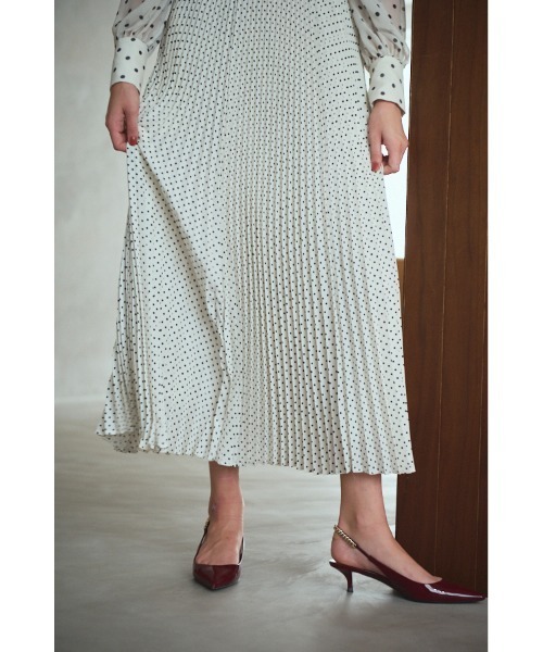Estella.K ワンピース Allaria Pleated Dress ドットタイプリーツ