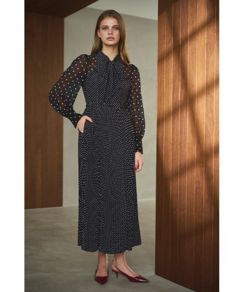 Estella.K ワンピース Allaria Pleated Dress ドットタイプリーツ