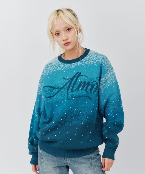 ニット セーター atmos pink Gradation Jacquard Sweater / アトモス ピンク グラデーション ジャガード セータ