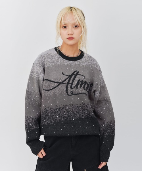 ニット セーター atmos pink Gradation Jacquard Sweater / アトモス ピンク グラデーション ジャガード セータ atmos girls ニット セーター pink Gradation Jacquard Sweater