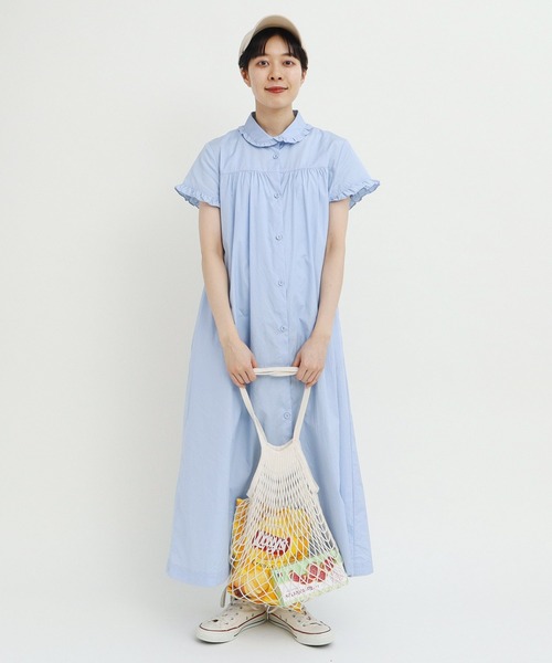 【最終値下げ】CLIFORD ミントグリーン 半袖 ひざ丈ワンピース　38 szf48_1.jpg