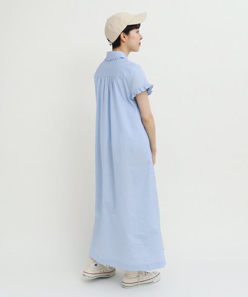 新品未使用⭐︎タグ付きアンドクチュール　シフォンワンピース　半袖　マーメイド　38 CHILD WOMAN ワンピース FINXブロード/綿ローン フリル丸襟前