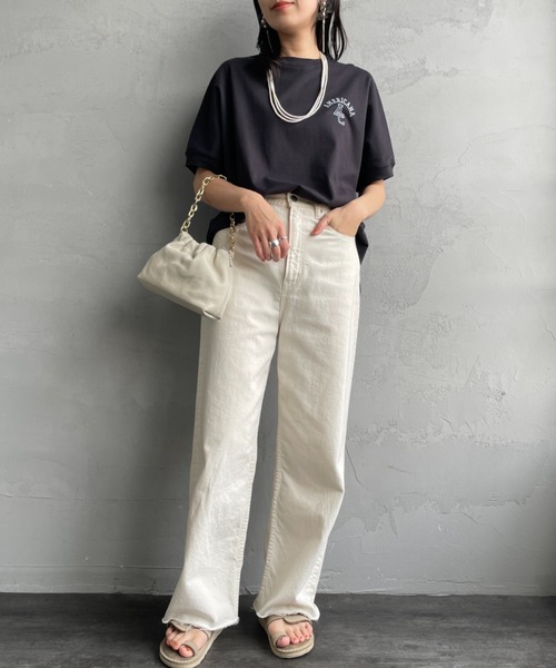 【新品】Americana×JEANS FACTORY☆別注ラウンドヘムロゴT AMERICANA tシャツ 「Americana×JEANS FACTORY/アメリカーナ