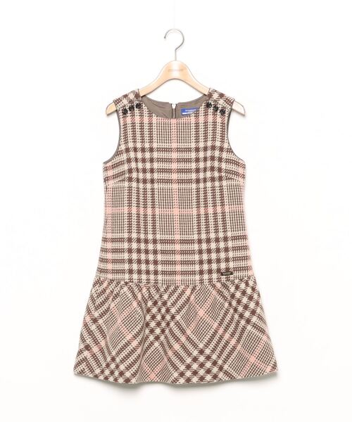 バーバリーブルーレーベル　ノースリーブワンピース　36 BURBERRY BLUE LABEL 「BURBERRY LABEL」 ノースリーブ
