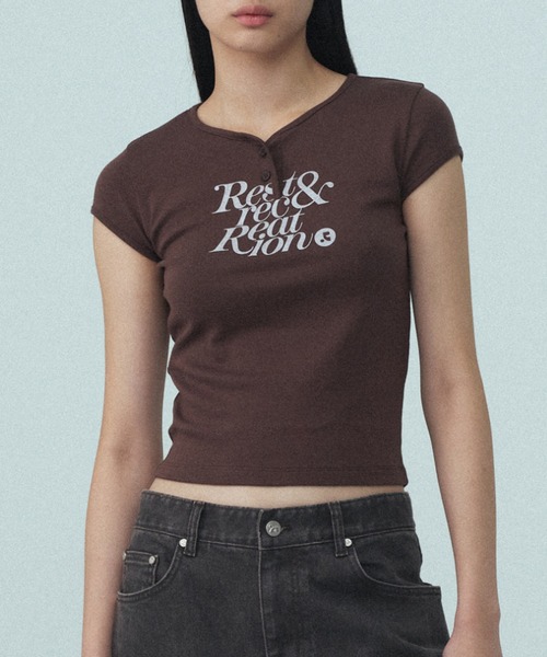 tシャツ Rest＆Recreation/レストアンドレクリエーション CAP SLEEVE T-SHIRT Ｔシャツ レディース