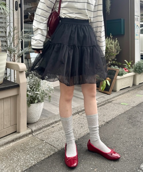 SOLLON. スカート チュールバルーンミニスカート : ZOZOTOWN