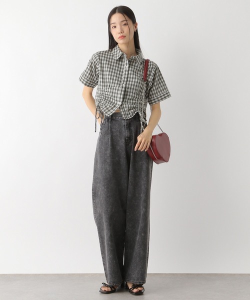 Heather（ヘザー） ブラウス シャツ モチーフドロストシャツ（半袖