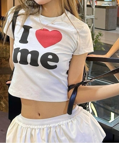 SHEENA（シーナ） tシャツ I love meロゴプリントコンパクトTシャツ