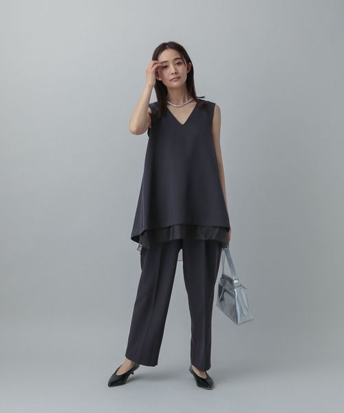 ノースリーブチュニックブラウス GLOBAL WORK ブラウス シャツ Vネックノースリーブチュニック