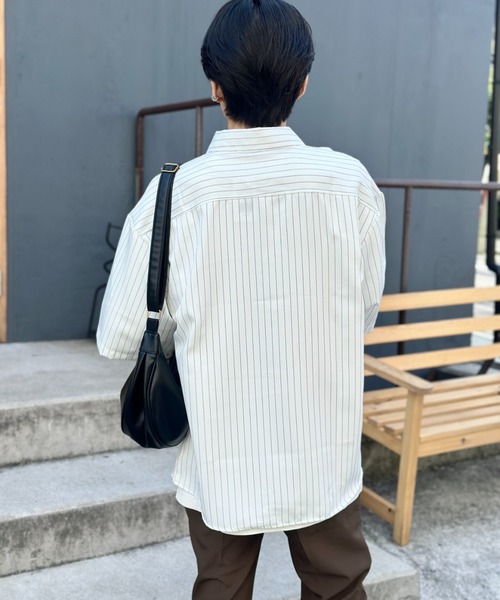 link lot シャツ ストライプBIGレギュラーカラーシャツ メンズ