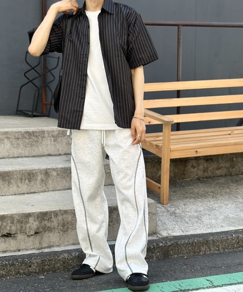 link lot シャツ ストライプBIGレギュラーカラーシャツ メンズ
