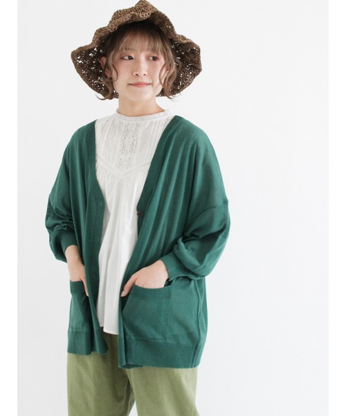 「Samansa Mos2」 ニットカーディガン フリ- ピンク レディース_画像5