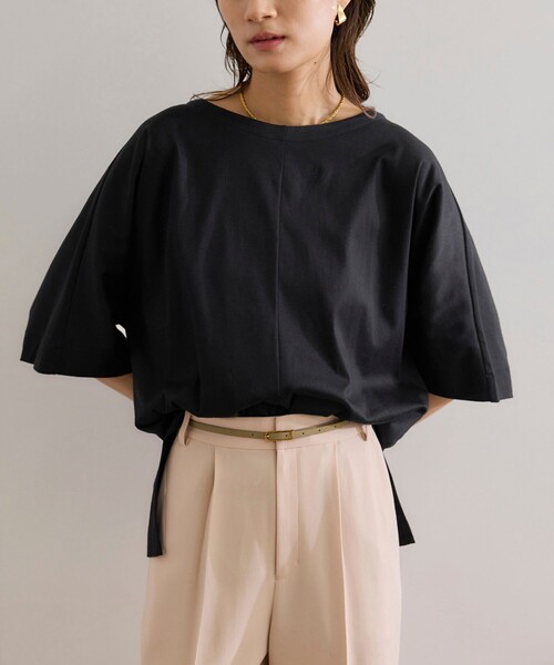tシャツ 「洗える・ナノシア加工」スムース半袖 Aラインカットソー レディース