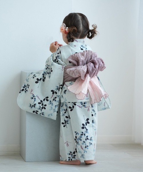 yammy★utatane 子供　浴衣　3点セット utatane｜utatane kids 子供浴衣3点セット 女の子 ターコイズの