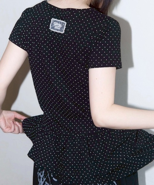 tシャツ 「FANCY CLUB」Frill Layered Dot Tee レディース