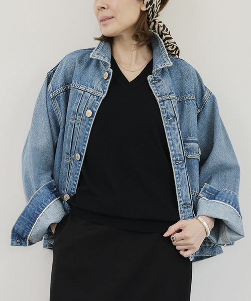 【さぽてん】NEEDBY heritage グレー デニムジャケット さぽてん】NEEDBY heritage グレー デニムジャケット NEEDBY