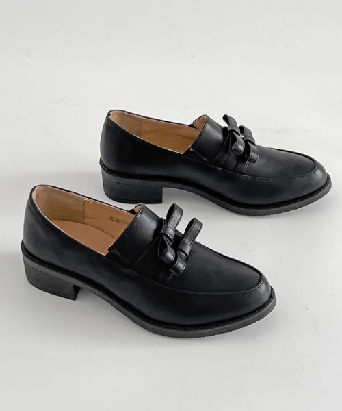 ohga リボンローファー　23cm Shoes in Closet（シュークロ） ローファー 超軽量厚底 ダブル リボン