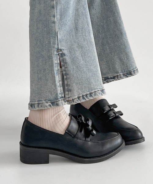 Shoes in Closet（シュークロ） ローファー 超軽量厚底 ダブル リボン