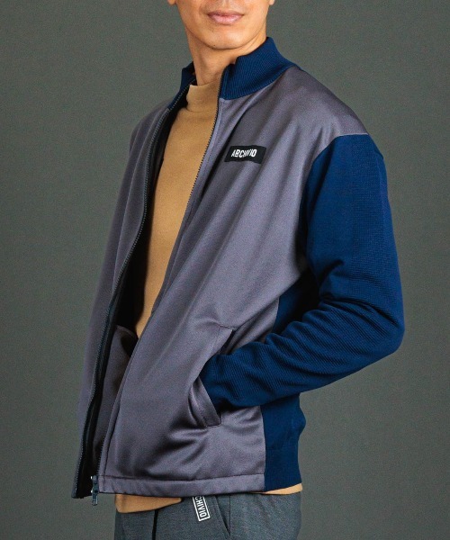 ブルゾン アウター 「MENS」「メンズ」異素材切替配色ブルゾン メンズ