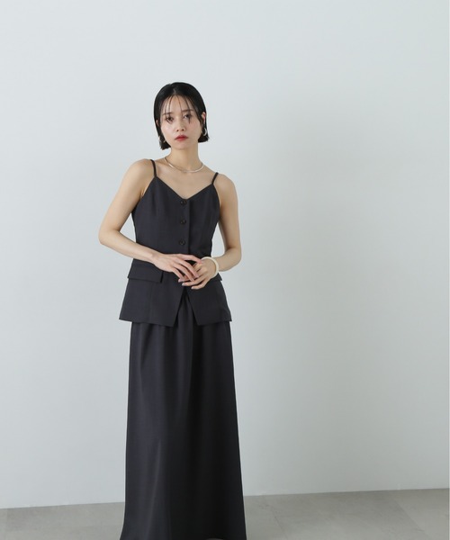 【美品】 NATURAL BEAUTY BASICベージュ セットアップ L&M セール】ペプラムベストセットアップ(504974052) | ナチュラル