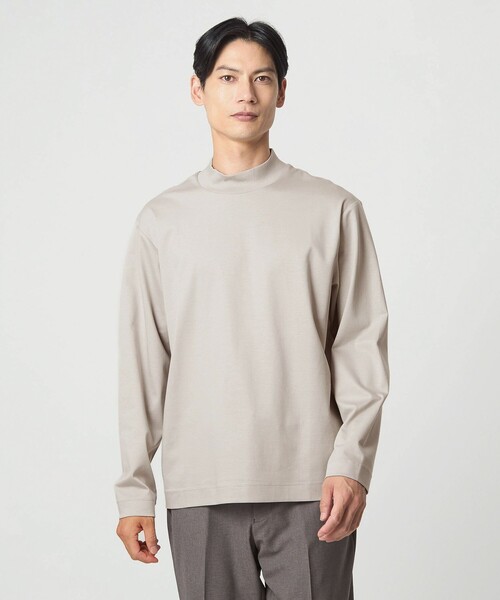 green label relaxing tシャツ L/A ポンチ モックネック カットソー