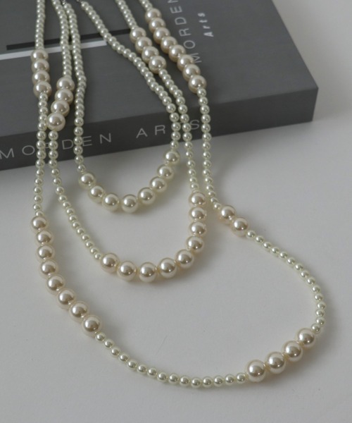 Three Four Time（スリーフォータイム） ネックレス MIXパール3連