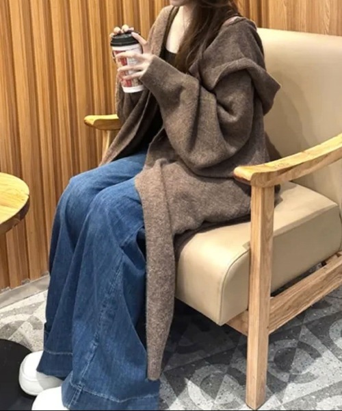 aimoha（アイモハ） カーディガン フード付きロングカーディガン