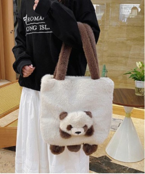 Port（ポート） トートバッグ 「 」 パンダ デザイン フェイクファー