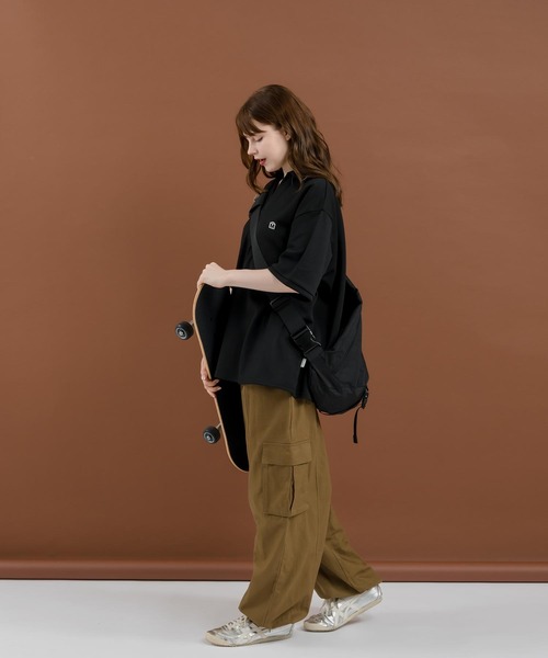「MUHET」 半袖ポロシャツ MEDIUM ブラック レディース_画像2